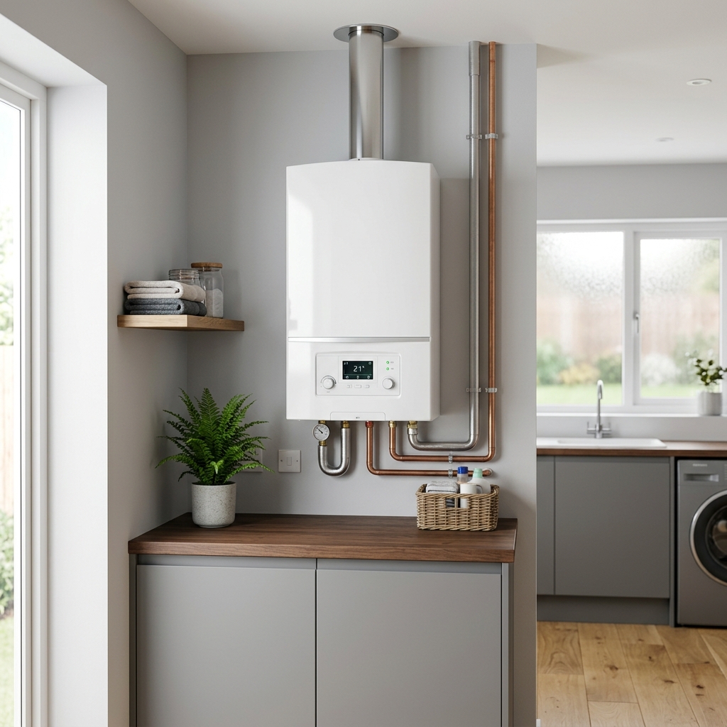 Installation de chaudière à condensation moderne